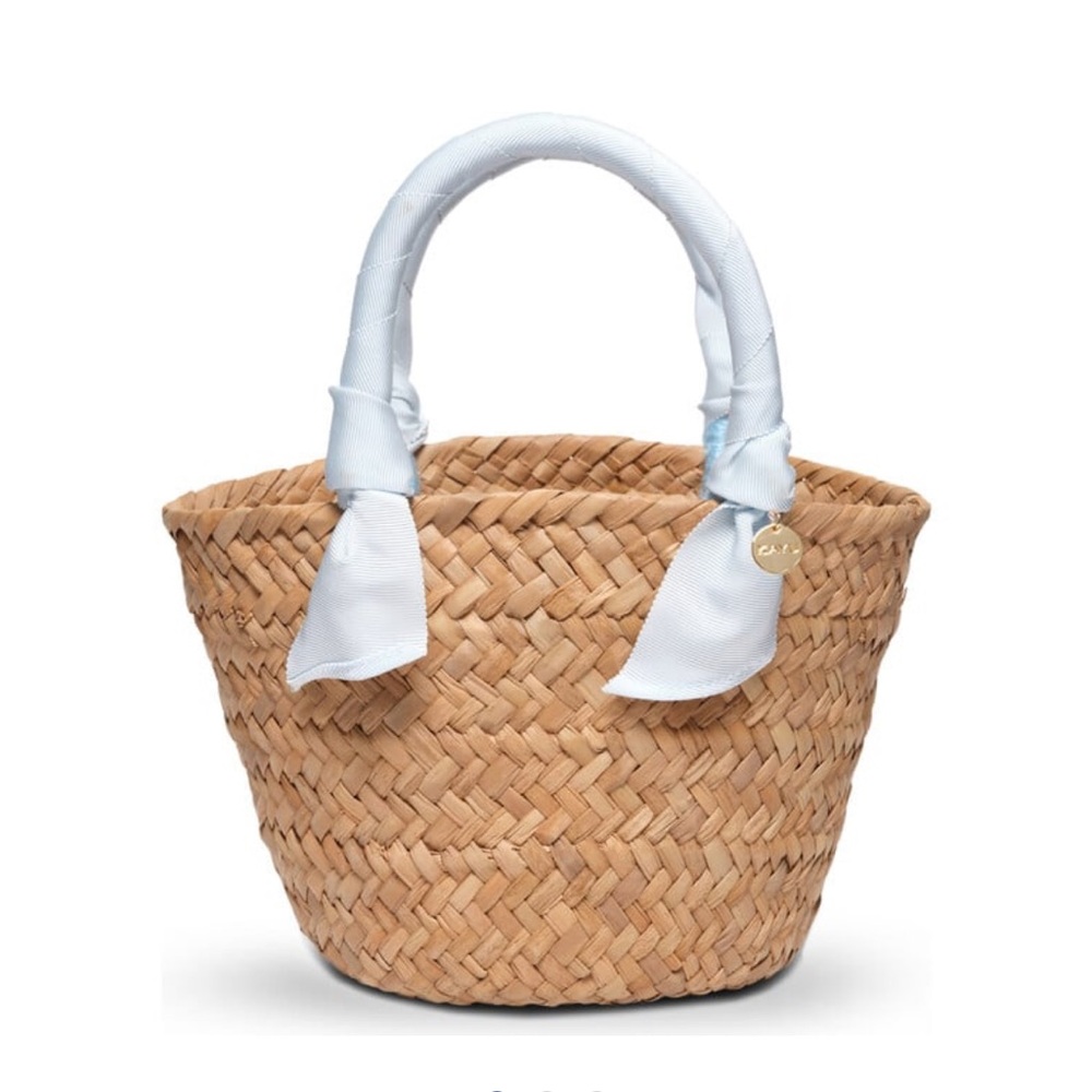KAYU mini Rosie baby blue seagrass tote